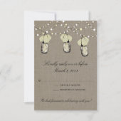 Rustic Mason Jar String of Lights UAWG RSVP Karte (Vorderseite)