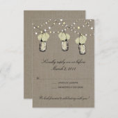 Rustic Mason Jar String of Lights UAWG RSVP Karte (Vorne/Hinten)