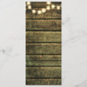 Rustic Mason Jar String of Lights Wedding Menü Menükarte (Rückseite)