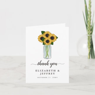 Rustic Mason Jar Sunblumen Danke Karte