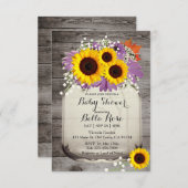 Rustic Mason Jar Sunflower Baby Shower Einladungen (Vorne/Hinten)