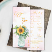 Rustic Mason Jar Sunflower Wedding Party Programm