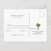 Rustic Mason Jar Sunflowers UAWG Postcard Einladungspostkarte (Rückseite)