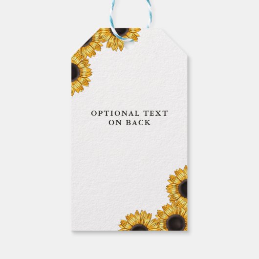 Rustic Mason Jar Sunflowers Wedding Geschenkanhänger (Rückseite)