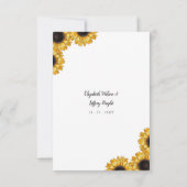 Rustic Mason Jar Sunflowers Wedding RSVP Karte (Rückseite)