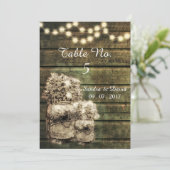 Rustic Mason Jar Tischnummern (Stehend Vorderseite)