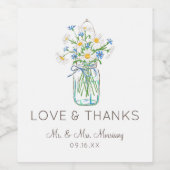 Rustic Mason Jar Trauweinlabel Weinetikett (Einzelnes Label)