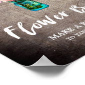 Rustic Mason Jar und Blume Bouquet Blume Bar Poster (Ecke)