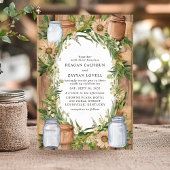 Rustic Mason Jar und Burlap Floral Country Wedding Einladung