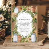 Rustic Mason Jar und Burlap Floral Country Wedding Einladung