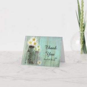 Rustic Mason Jar und Daisy Wedding danke