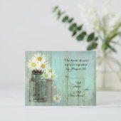 Rustic Mason Jar und Daisy Wedding R.S.V.P RSVP Karte (Stehend Vorderseite)