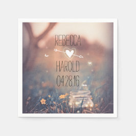 Rustic Mason Jar und Firefrefrefly Garden Wedding Serviette