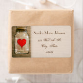 Rustic Mason Jar und Hearts Wedding Address Labels (Insitu)