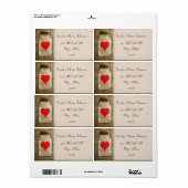 Rustic Mason Jar und Hearts Wedding Address Labels (Vorne)