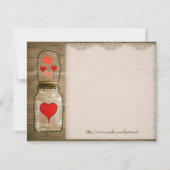 Rustic Mason Jar und Hearts Wedding Tischnummern (Rückseite)