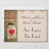 Rustic Mason Jar und Herz Save the Date (Rückseite)