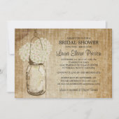 Rustic Mason Jar und Hydrangeas Einladung (Vorderseite)