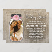 Rustic Mason Jar und Ihr Foto Polterabend Einladung (Vorne/Hinten)