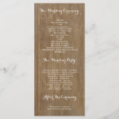 Rustic Mason Jar und Sonnenblumen Hochzeitsprogram Programm (Rückseite)