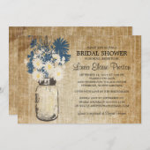 Rustic Mason Jar und Wildblume Daisies Einladung (Vorne/Hinten)