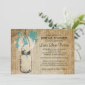 Rustic Mason Jar und Wildblume Daisies Einladung (Stehend Vorderseite)