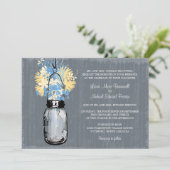 Rustic Mason Jar und Wildblumen Hochzeit Einladung (Stehend Vorderseite)