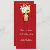 Rustic Mason Jar und Wildblumen Programm (Vorne/Hinten)