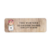 Rustic Mason Jar Watercolor Blume Wood Wedding (Vorne)