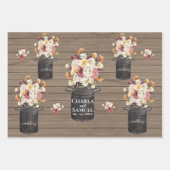 Rustic Mason Jar Watercolor Pesonalized Wedding Wr Geschenkpapier Set (Vorderseite)