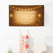 Rustic Mason Jar Wedding Banner mit String Lights (Insitu)