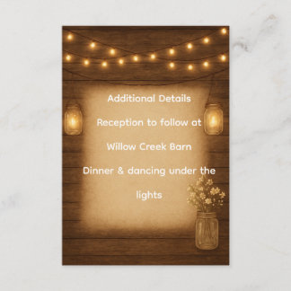 Rustic Mason Jar Wedding Details Beilage Begleitkarte