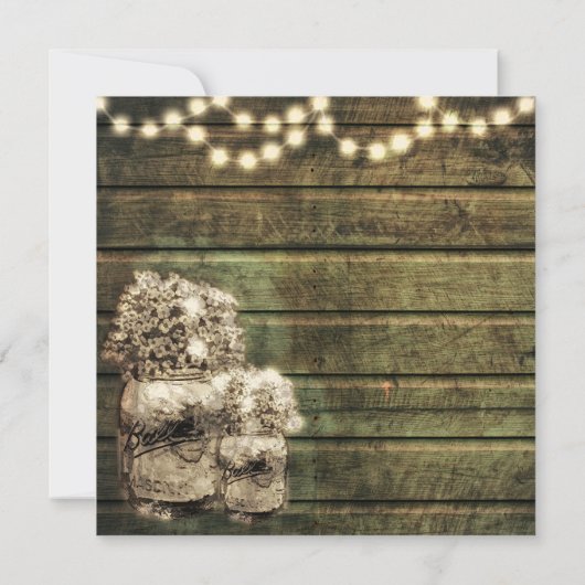 Rustic Mason Jar Wedding Einladung (Rückseite)