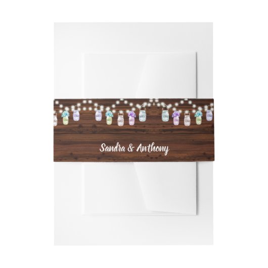 Rustic Mason Jar Wedding Einladung Bly Band (Vorderseite Beispiel)