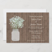 Rustic Mason Jar Wedding Einladung zu Holz (Vorderseite)