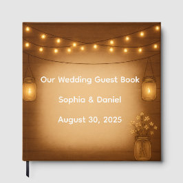 Rustic Mason Jar Wedding Guest Book Gästebuch
