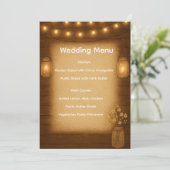 Rustic Mason Jar Wedding Menu Card Menükarte (Stehend Vorderseite)