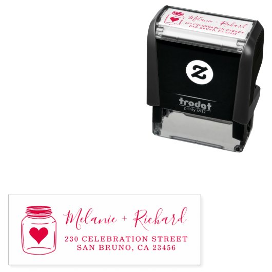 Rustic Mason Jar & Wedding Names Rücksendeadresse Permastempel (Beispiel)