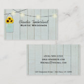 Rustic Mason Jar Wedding Planner Business Card Visitenkarte (Vorne/Hinten)
