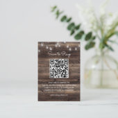 Rustic Mason Jar Wedding QR Code UAWG Begleitkarte (Stehend Vorderseite)