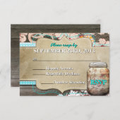 Rustic Mason Jar Wedding Reception UAWG RSVP Karte (Vorne/Hinten)