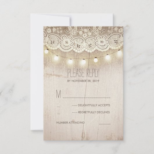 Rustic Mason Jar Wedding RSVP Cards (Vorderseite)