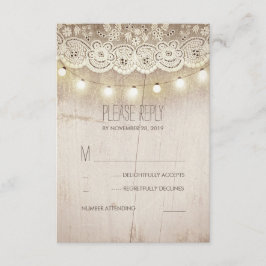 Rustic Mason Jar Wedding RSVP Cards Karte