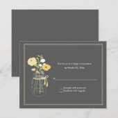 Rustic Mason Jar Wedding RSVP Response Cards Karte (Vorne/Hinten)