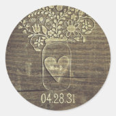 Rustic Mason Jar Wedding Stickers (Vorderseite)