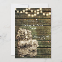 Rustic Mason Jar Wedding Vielen Dank Dankeskarte