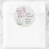 Rustic Mason Jar & Wildblumen Runder Aufkleber (Tasche)