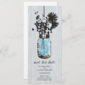 Rustic Mason Jar & Wildblumen Save the Date (Vorne/Hinten)
