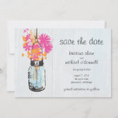 Rustic Mason Jar & Wildblumen Save the Date (Vorderseite)