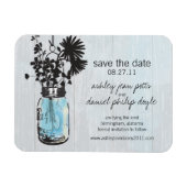 Rustic Mason Jar & Wildblumen Save the Date Magnet (Horizontal)